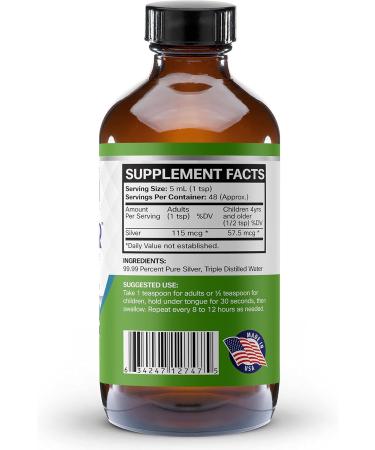 ProSILVER Ionic Colloidal Silver Liquid - 20 PPM Bio-Active for Immune Support | 8oz Dark Glass Bottle with Dropper | 48 Servings - Thrival Labs - Buy Online on GoSupps.com
