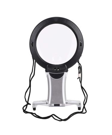 LED Magnifying Glass 2X & 6X Hands Free Chest Rest Lighted Reading Inspection Knitting Embroidery for Low Vision Seniors