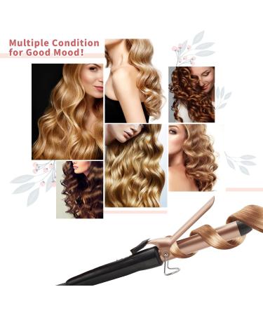 1 Inch Ceramic Coating Hair Curling Iron - Professional Hair Curler with Fast Heat Up - Rose Gold - Buy Online on GoSupps.com