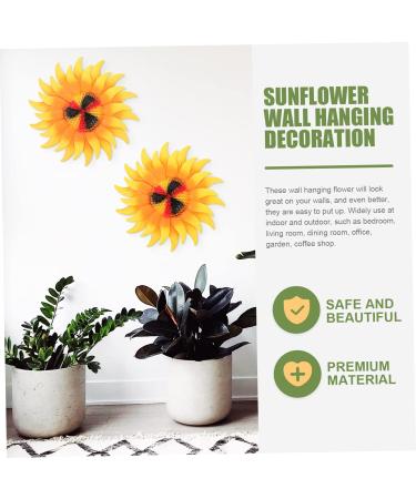 Alipis 4pcs Wrought Iron Sunflower Hanging Emblems Tote Bags for Women Sunflower Wall Ornament Indoor Plant 30x30cmx4pcs Yellowx4pcs - Buy Online on GoSupps.com