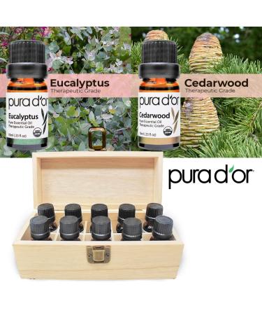 PURA D'OR Perfect10 Essential Oil Gift Set - 100% Pure USDA Organic - 10mL x10 - Tea Tree, Lemon, Lavender, Sweet Orange, and More - Buy Online on GoSupps.com
