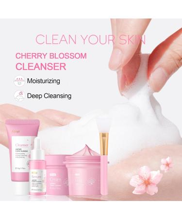 Japan-Sakura Skincare Set | Complete Daily Skincare Kit for Women & Girls | Cleanser Serum Cream & More - Buy Online on GoSupps.com