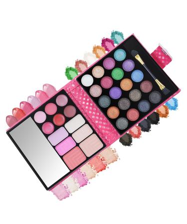 32 Colors Wood Collection Eyeshadow Palette - Waterproof Pearl & Matte Shades | Includes Dual-Sided Brush & Mirror | Perfect for eyes face hair & body - Buy Online on GoSupps.com