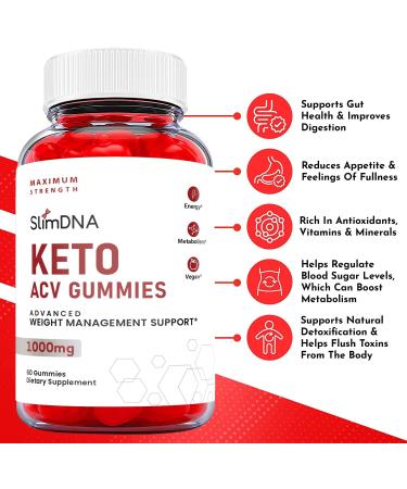 Slim DNA Keto ACV Gummies - Vegan Formula with Apple Cider Vinegar and Vitamin B12 - 60 Count - Buy Online on GoSupps.com