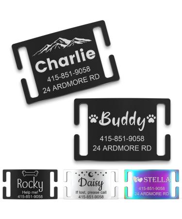 Gisurey dog brand with engraving - durable clear readability noiseless design & simple fastening dog brand personalized - address tag dog for your four -legged friend symbol design black black symbol
