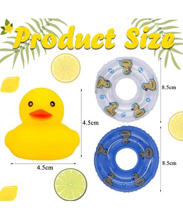 2PCS Yellow Rubber Duck Car Decoration Set with Hat, Sunglasses, Gold Chain - Fun Bath Toy for Baby Shower, Office, Bedroom - Winter Ornaments - Buy Online on GoSupps.com