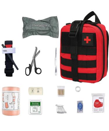 First aid set medical tactical bag medical bag for camping hunting hiking at home car and adventure trauma kit military combat survival everyday carry bleeding control pink