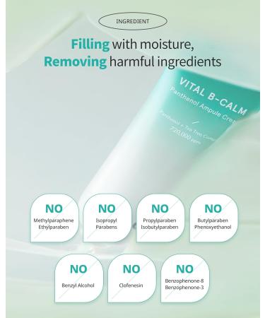 ATHE Vital B-Calm Panthenol Ampoule Cream - Vegan Moisturizer for Oily Sensitive Acne-Prone Skin - 50 000ppm Panthenol & 670 000ppm Tea Tree Water - 1.69oz - Buy Online on GoSupps.com