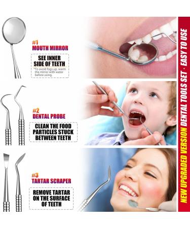 Professional Dental Tools Set - Stainless Steel Plaque Remover & Hygiene Kit with Case - Buy Online on GoSupps.com