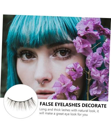 LALAFINA 5 Pairs False Eyelashes Eyelash Artificial Eyelashes Handmade Eyelashes Elf Eyelashes Glue False Lashes Wispy Eyelashes Faux Dramatic Eyelashes Artificial Fiber Cross 3d - Buy Online on GoSupps.com