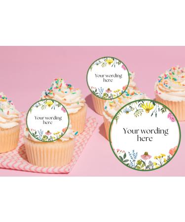 20 x EDIBLE PERSONALISED cupcake toppers wafer/icing uncut Birthday/Hen Party/Retirement (Wafer Card)