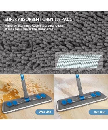 FORSPEEDER Microfiber Dust Mop for Hardwood, Laminate, Vinyl Tile Floors - Wet Dry Cleaning, Includes 3 Washable Pads and Extendable Long Handle - Buy Online on GoSupps.com