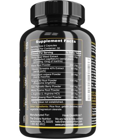 Premium Horny Goat Weed Extract with Maca Root, L-Arginine, Tongkat, Ginseng & Saw Palmetto - 1000mg Epimedium Icariins for Immunity, Stamina & Energy - Performance Herbal Supplement for Men & Women - Buy Online on GoSupps.com