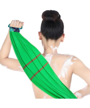 PAGOW 2PCS Exfoliating Back Scrub Towel Brush Set - Body Scrubber for Men and Women - 500D - Pink & Green - Buy Online on GoSupps.com