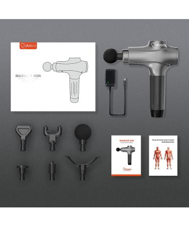 Deep Tissue Percussion Massage Gun for Athletes - 30 Speed Handheld Massager for Pain Relief - Grey - Buy Online on GoSupps.com