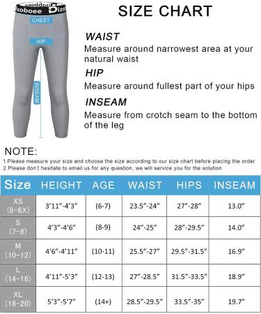 Dizoboee Boys Compression Pants Leggings - Youth Kids Athletic Basketball Base Layer 3/4 Length - Grey Large - Buy Online on GoSupps.com