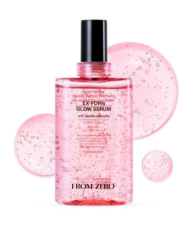 FROM ZERO EX-PDRN Glow Serum 100ml, Double Capsule Formula, Korean Glass Skin, Hydration, Broccoli PDRN, Jinseng Exosomes, 3X Collagen, Niacinamide, Face Moisturizing, Gift for Girlfriend
