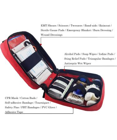 EMT Pouch MOLLE First Aid Kit with Medical Supplies - Carlebben Red - Buy Online on GoSupps.com