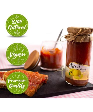 Atiye Lacin Quince Jam Homemade Natural (Ayva Receli) | Made by 100% Natural Hand-picked Quince | Preservative Colorant Thickener Additive Free | No Refined Sugar | 100% Vegan | 250 gr - Buy Online on GoSupps.com