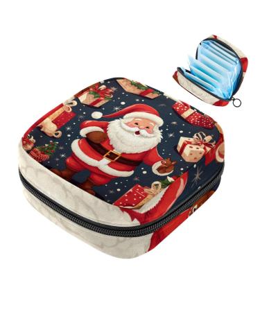 Women bands storage bag menstrual cup pocket girl travel big capacity make-up women bandage organizer christmas cheek pattern color 8 1 count (pack of 1)