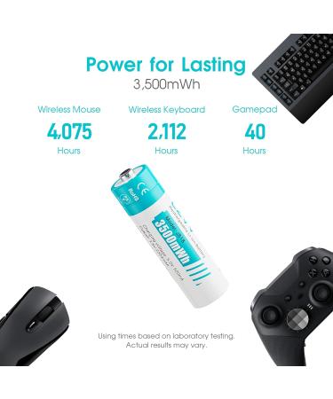 Buy 1.5V AA Rechargeable Batteries - 3500mWh High Capacity 1500 Cycles Fast Charge - 4 Pack Sky-Blue Li-ion Batteries for International Shipping - Buy Online on GoSupps.com