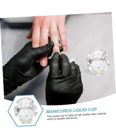 Ipetboom 1pc Nail Art Crystal Cup Glass with Lid Diamonds for Nails Liquid Powder Dappen Dish Matte Clear Nail Polish Nail Art Supplies Nail Art Dish Cup White Care Cant See Thing - Buy Online on GoSupps.com