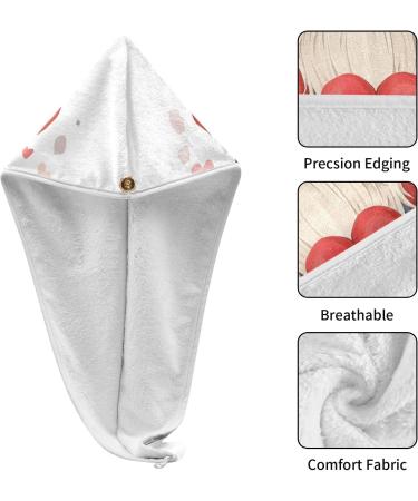Valentine Love Dwarf Hair Towel 2 Pack | Super Absorbent Quick Dry Hair Turbans for Women & Girls - Buy Online on GoSupps.com