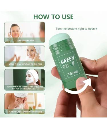 Howoon Green Tea Mask 2 Pack - Deep Cleanse and Purifying Clay Mask Stick for Blackhead Removal and Oil Control - Suitable for All Skin Types - Men and Women - Buy Online on GoSupps.com