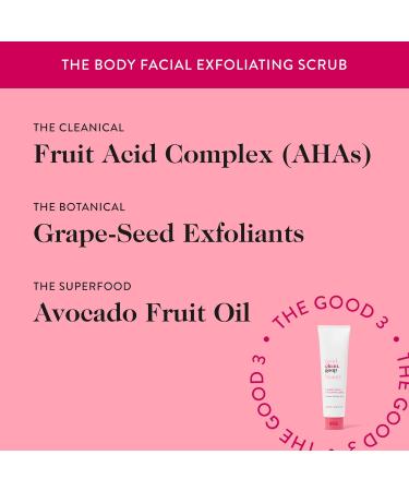 Good Clean Goop The Body Facial Exfoliating Scrub - Vegan Body Exfoliant & Cleanser with AHAs Grape Seed & Avocado Oil for Glowing Skin - 5 oz - Buy Online on GoSupps.com