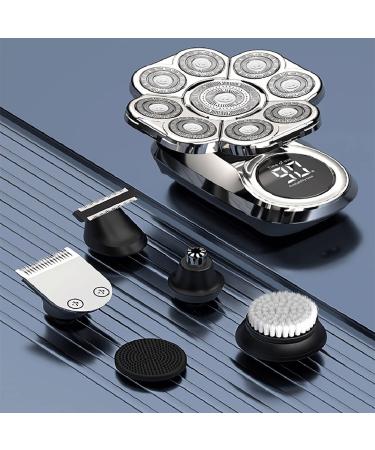 Head Shavers for Bald Men 9D Electric Head Shaver 6 in 1 Shavers for Bald Men Electric Razor Nose Hair Sideburns Trimmer Waterproof Wet/Dry Grooming Kit