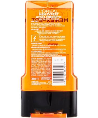 Men Expert Shower Gel - Hydra Energetic (For Body Face & Hair)-300ml/10.1oz by L'Oreal - Buy Online on GoSupps.com