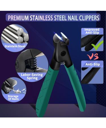 Stainless Steel Heavy Duty Toenail Clippers for Thick Nails - Ideal for Seniors and Women - Green - Buy Online on GoSupps.com