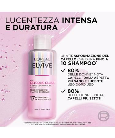  L'Oreal Paris L'Oreal Paris Elvive Glycolic Gloss Shampoo with Glycolic Acid for Porous and Dull Hair 200 ml + 5 Minute Lamination 200 ml  - Buy Online on GoSupps.com