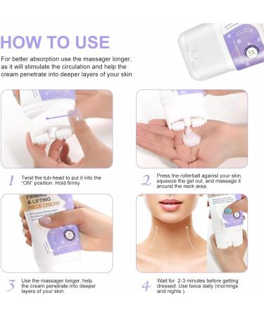 Neck Firming Cream Double Roller Anti Aging Nourishing Lifting Moisturizing for Skin Elasticity Rejuvenation with Roller Tightening Serum Face - Buy Online on GoSupps.com