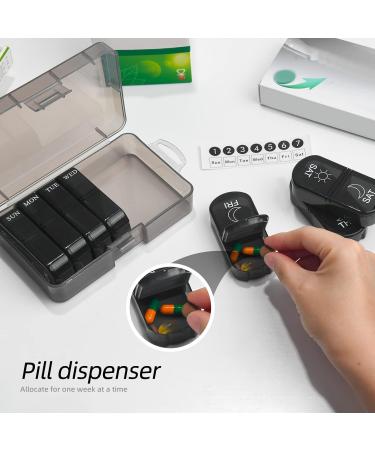 Upgraded Weekly Pill Organizer | 2x Daily Portable Moistureproof Pill Box for Vitamins Supplements & Medication | Travel-Friendly 7-Day Large Case - Buy Online on GoSupps.com