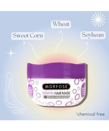 Morfose Keratin Hair Mask for Curls Frizzy & Bleached Hair - Deep Conditioning Treatment for Color Treated, Dry, and Damaged Hair - Enhances Elasticity - 16.9 Fl Oz/500ml - Buy Online on GoSupps.com