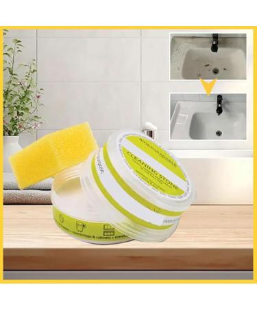 Cohbskj Eco-Friendly Cleaning Stone Clean It Cleaning Stone Cleaning Pebble Stone Shower Floor Multi Purpose Cleaning Stone for Bathroom Kitchen with Sponge (2 PCS) - Buy Online on GoSupps.com