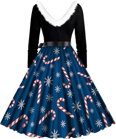 Christmas Dress for Women - Cartoon Hoodie Sweatshirt & Mini Sweater Blouse - Sky Blue Holiday Fashion - Buy Online on GoSupps.com