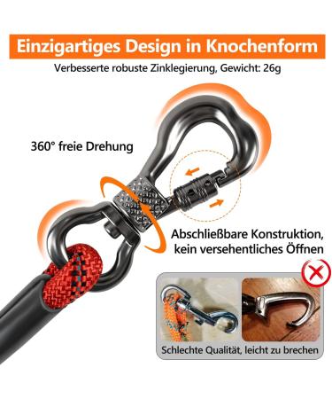 X XBen Dog Leash: Durable 3m-30m Tow Lines with Lockable Carabiner Ideal for Puppies & Dogs of All Sizes | Soft Hand Loop Red - Buy Online on GoSupps.com