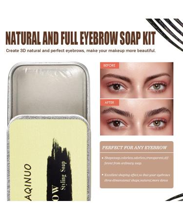 Eyebrow Stamp Stencil Kit - Long Lasting Waterproof Makeup Set for Women - Medium Brown Eyebrow Powder, Pencil, Soap, Razor, 3 in 1 Kit - Buy Online on GoSupps.com