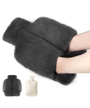 SWAWIS Foot warmers without electricity 2 in 1 foot warmer Foot warmer Heat bottle Feet 2l footwarm bottle Heat bottle for the feet soft and convenient footworm bottle for women men adults (gray 36x30cm) gray 36x30 cm