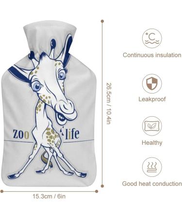 Giraffe Hot Water Bottle with Plush Cover Hand Warmer for Adults & Children (26.5x15.3cm) - International Shipping Available - Buy Online on GoSupps.com