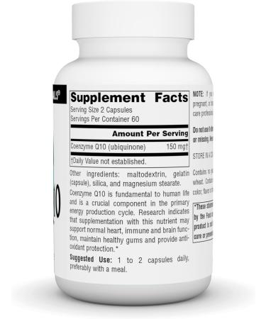 Source Natural Coenzyme Q10 75 mg - Antioxidant Support for Heart Brain Immunity & Liver - 120 Capsules - International Shipping - Buy Online on GoSupps.com