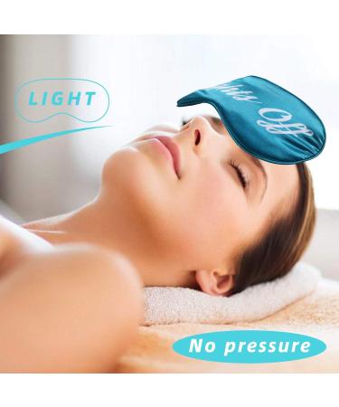 Adjustable Silk Sleep Mask for Women Men - Funny Blackout Night Blindfold in Aquamarine Blue - Ideal for Sleeping Aid, Travel, Naps - Blocks Light Effectively - Buy Online on GoSupps.com