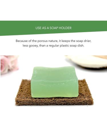 Biodegradable Natural Coconut Fiber and Rubber Latex Kitchen Scouring Pads Compostable Eco-Friendly Scrubber Non-Scratch Plastic-Free Scrubbers for Dishes and Cleaning 6 Pack - Buy Online on GoSupps.com