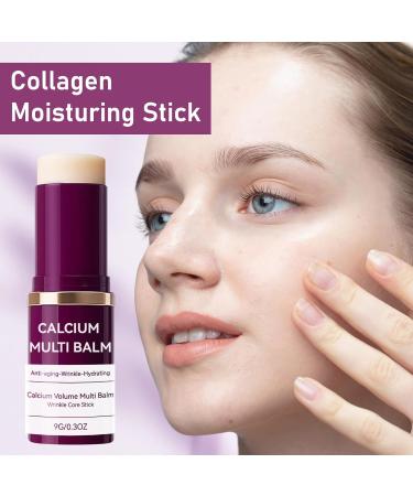  SKZKK Calcium Multi Balm Wrinkle Balm Stick Moisturizing Cream Collagen & Elastin Moisturizing Stick Deep Moisture Oil-Free for Eye Cream and Lip Balm (2 pcs) - Buy Online on GoSupps.com