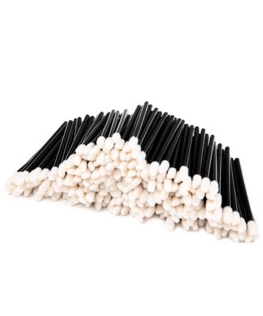 Farsa Life 300 pcs Disposable Lip Brush Wands Lipstick Applicator Make up Cosmetic Brush Lint Free Applicators & Lip Gloss Applicator Tool in Black Color