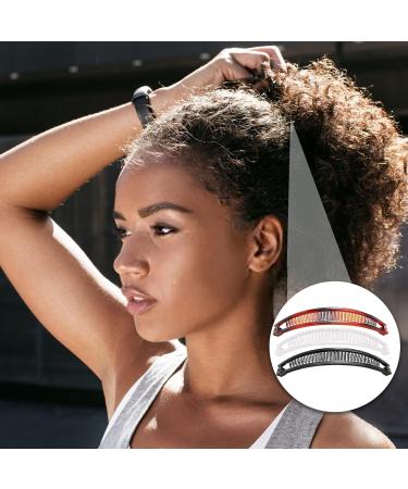 3 Pieces Banana Hair Clip Banana Hair Clips for Thick Long Hair Retro Plastic Combs Grips Fishtail Hairs Clip for Women's Sports Facial Washing Hairs Fashion Accessories (White Black Brown) - Buy Online on GoSupps.com