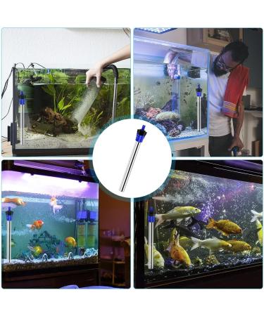 ABIEMUCE 100W Aquarium Heater | 304 Stainless Steel Adjustable Temp Suction Cups | Ideal for Fish Tanks (18-34 220V) - Buy Online on GoSupps.com