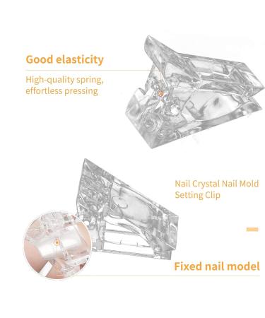 10 Pieces Poly Nail Gel Clips - Acrylic Nail Extension Forms for Women | Transparent Nail Tips & Fixing Clips - Buy Online on GoSupps.com